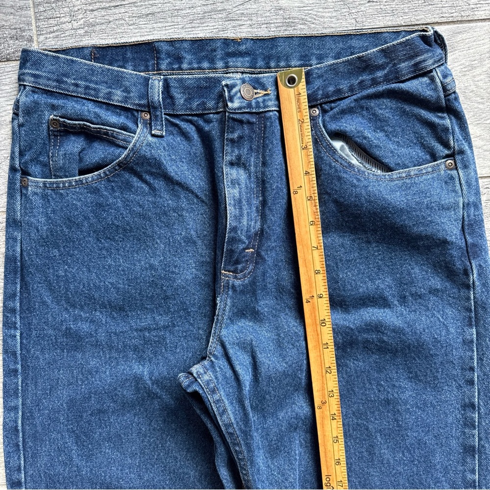 WRANGLER Men's 33x33 Jeans BLUE DENIM WESTERN STRAIGHT LEG PREPPY USA COWBOY - Picture 4 of 10